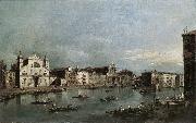 GUARDI, Francesco The Grand Canal with Santa Lucia and the Scalzi dfh oil on canvas